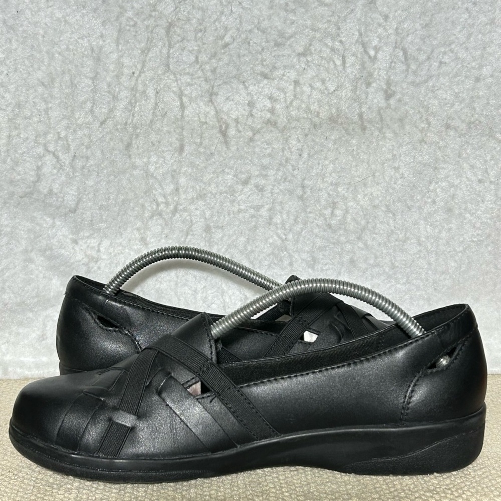 Clarks Womens Black Cheyn Creek Leather Slip On Strap Loafer Shoes SZ 8.5 WIDE - Picture 7 of 11